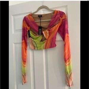 Multi-Color Long Sleeve Women's Top